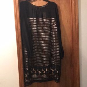 Size 24 Eloquii Black and Tan Dress